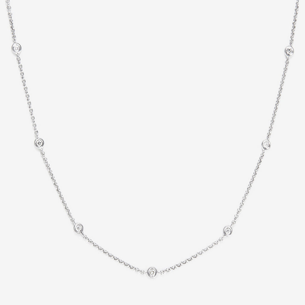 "Sunshine" Necklace D0.22/7 - 375/1000 White Gold