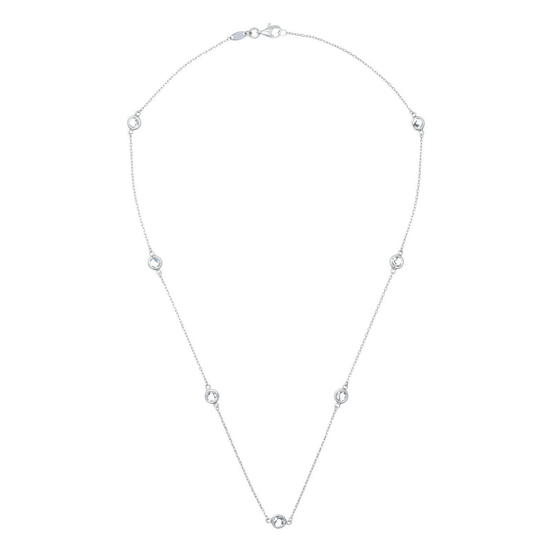 Sunshine" necklace Diamonds 0.22/7 - Gold Blanc 375/1000