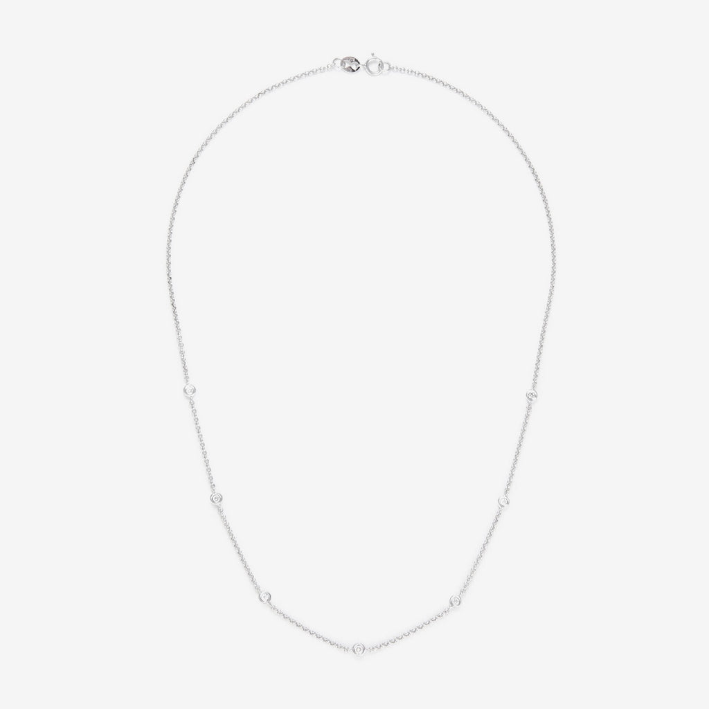 "Sunshine" Necklace D0.22/7 - 375/1000 White Gold
