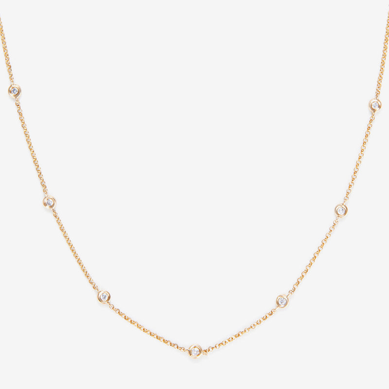 "Sunshine" Necklace with 0.22/7 Diamonds - 375/1000 Yellow Gold