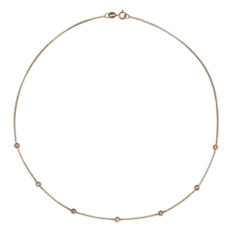 Necklace "Sunshine" Diamonds 0.22/7 - Pink Gold 375/1000