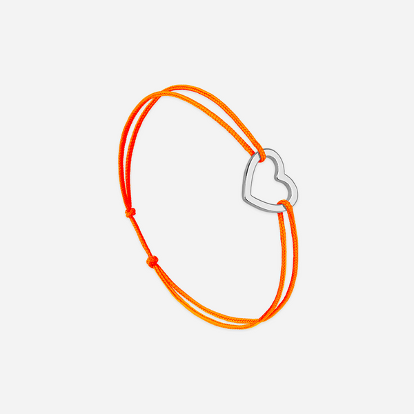 Orange Open Heart Bracelet - Orange