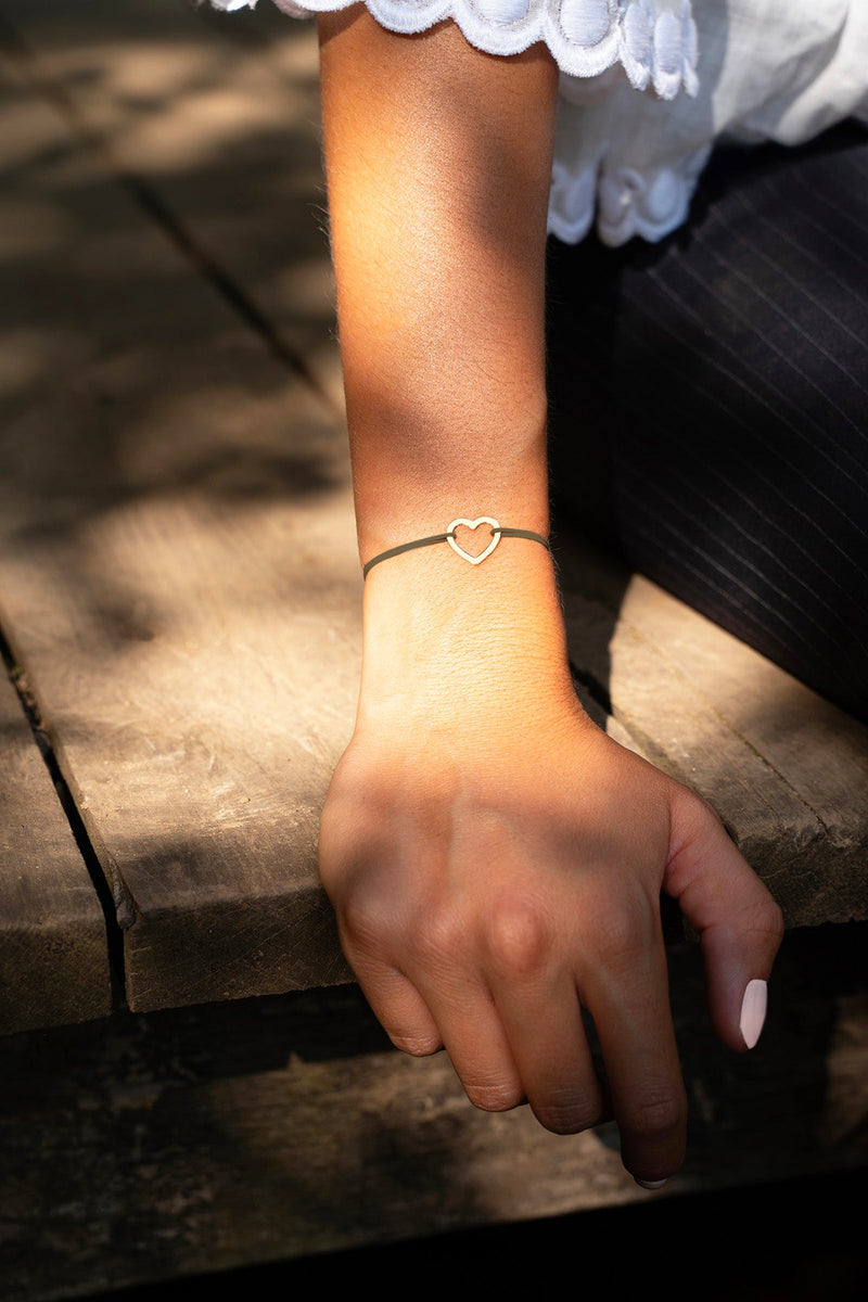 Bracelet Coeur Vide Taupe - Taupe