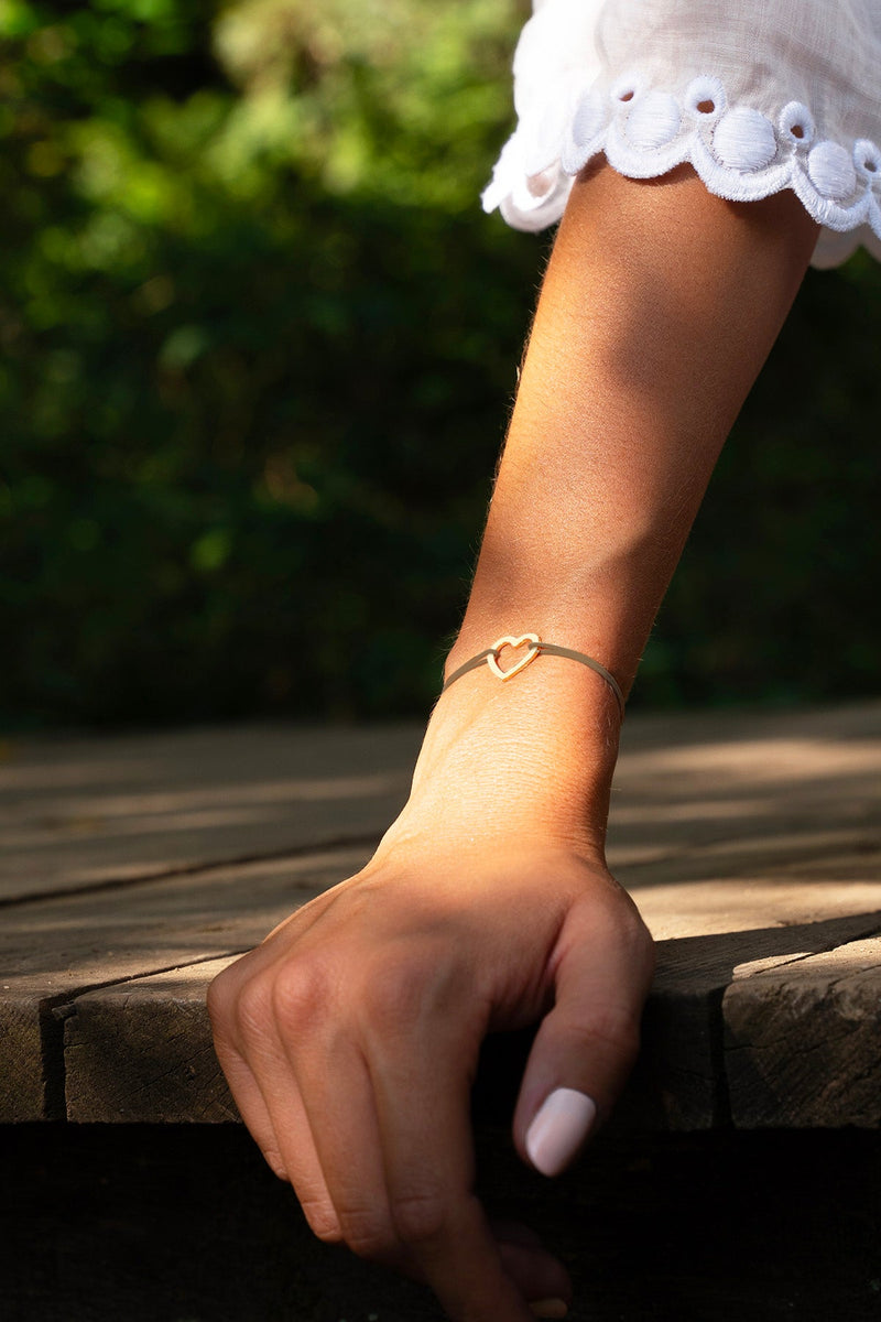 Bracelet Coeur Vide Taupe - Taupe