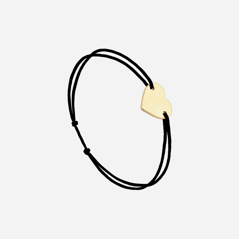 Bracelet Pack Coeur X Coeur Plein Noir Plaqué Or - Noir