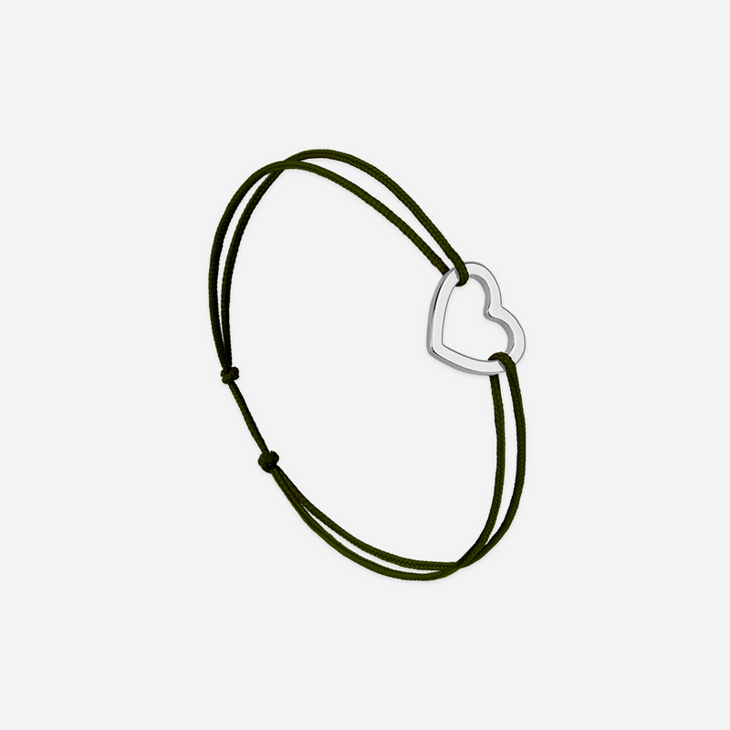 Bracelet Coeur Vide Kaki - Kaki