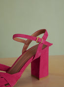 SANDALES A TALONS SUEDE ROSE COE PETITE MENDIGOTE