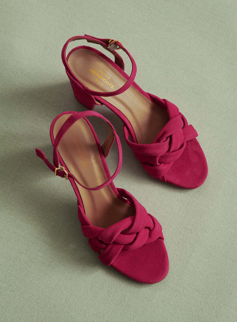 SANDALES A TALONS SUEDE ROSE COE PETITE MENDIGOTE