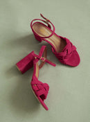 SANDALES A TALONS SUEDE ROSE COE PETITE MENDIGOTE