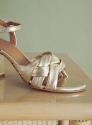 SANDALES A TALONS DORE COE PETITE MENDIGOTE