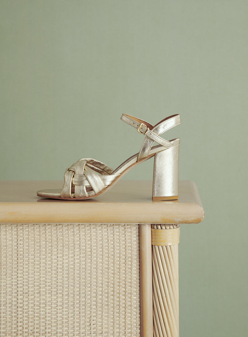 SANDALES A TALONS DORE COE PETITE MENDIGOTE