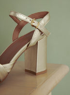SANDALES A TALONS DORE COE PETITE MENDIGOTE