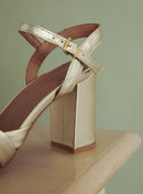 SANDALES A TALONS DORE COE PETITE MENDIGOTE