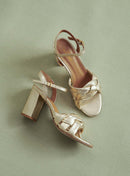 SANDALES A TALONS DORE COE PETITE MENDIGOTE