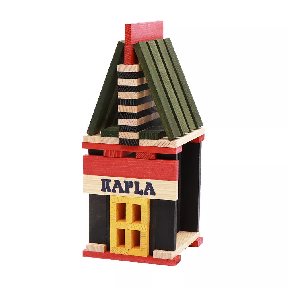 Kapla - Confezione Trattore Naturale, Nero, Rosso, Giallo, Verde