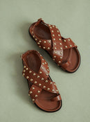 SANDALES MARRONS CLOUTEES COLIBRI PETITE MENDIGOTE
