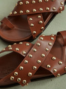 SANDALES MARRONS CLOUTEES COLIBRI PETITE MENDIGOTE
