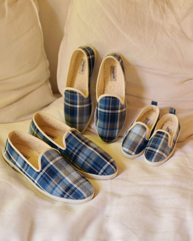 Chausson Bruson - Tartan Bleu - Femme