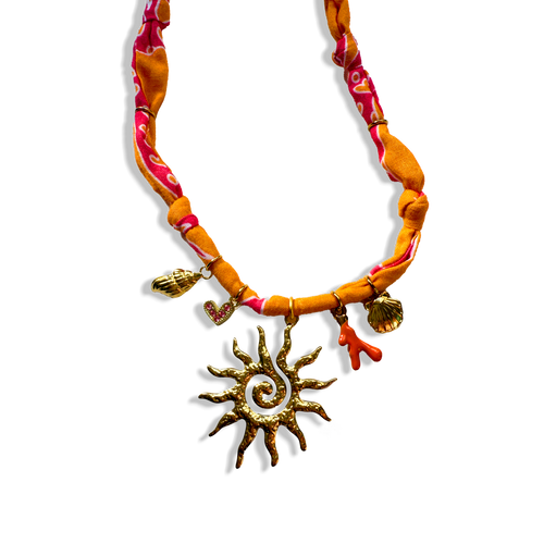Sun Necklace - Pink & Orange