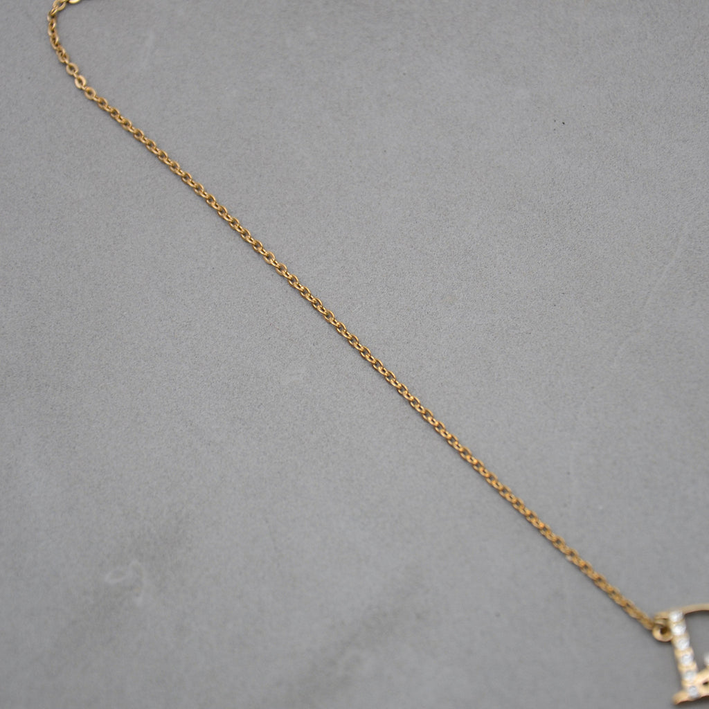 Dior Necklace Calligraphic “Dior” Signature Pavé-Set with Crystals
