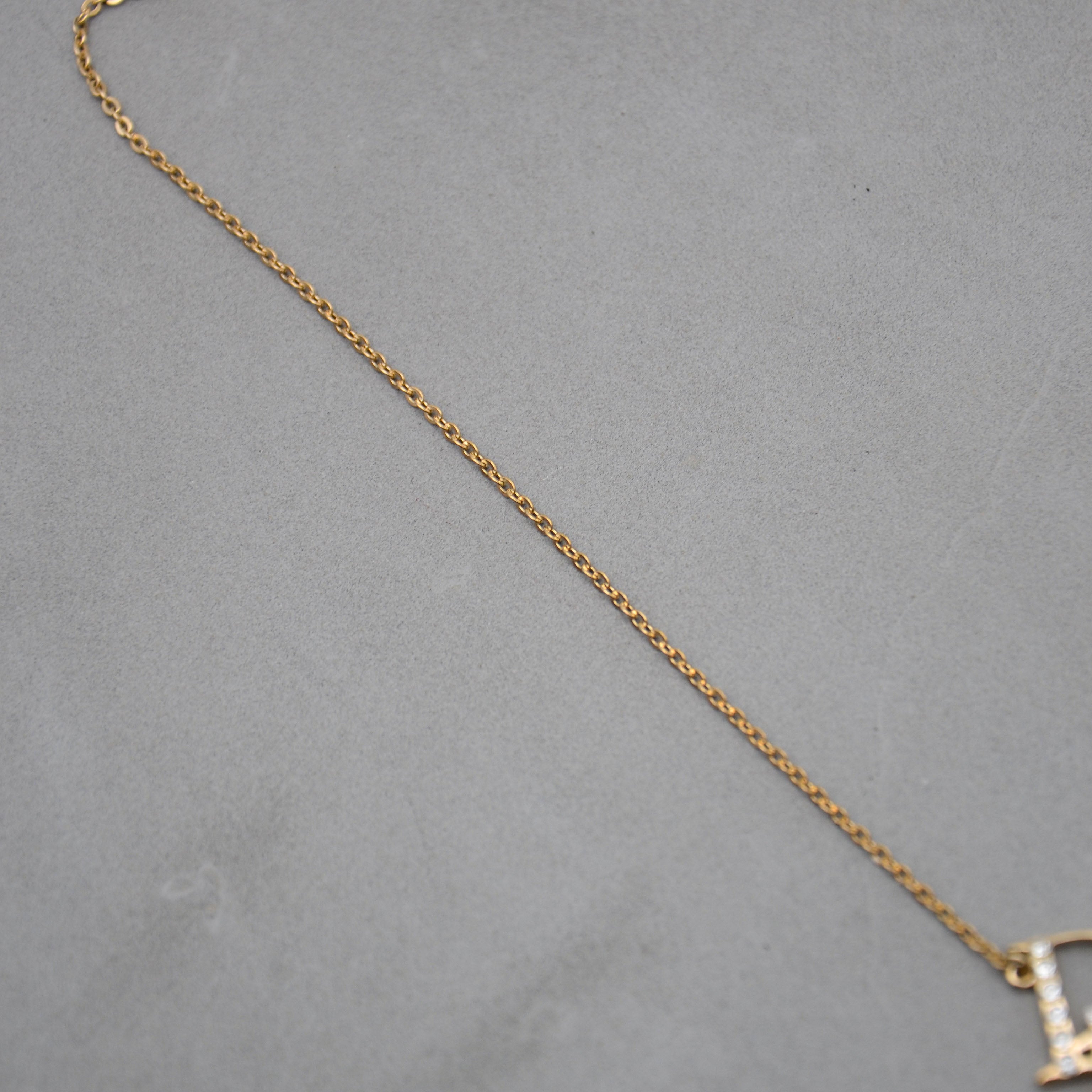 Dior Necklace Calligraphic “Dior” Signature Pavé-Set with Crystals