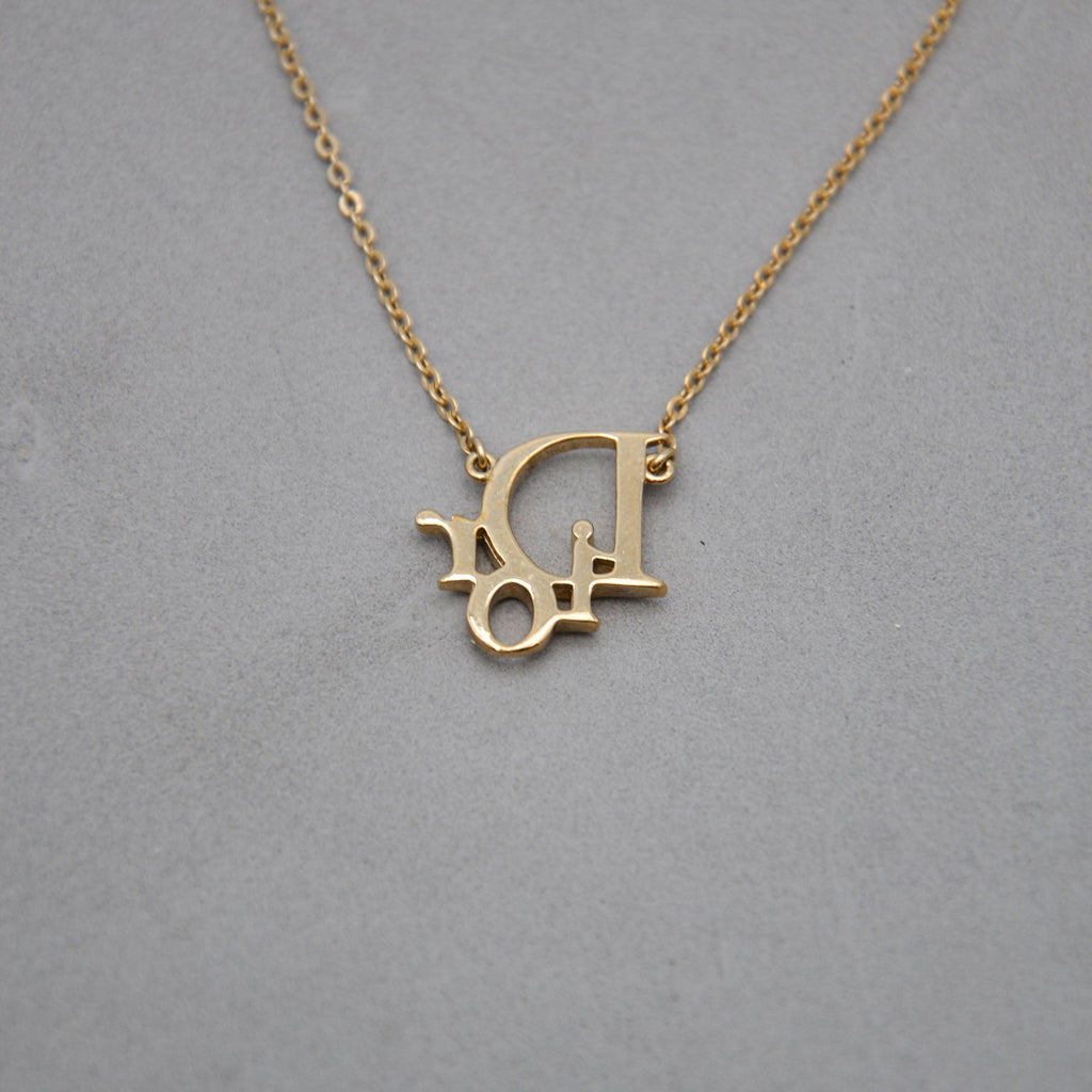 Dior Necklace Calligraphic “Dior” Signature Pavé-Set with Crystals