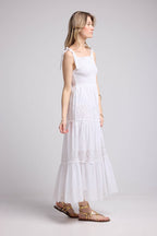 Robe Long Bretelles - Ecru