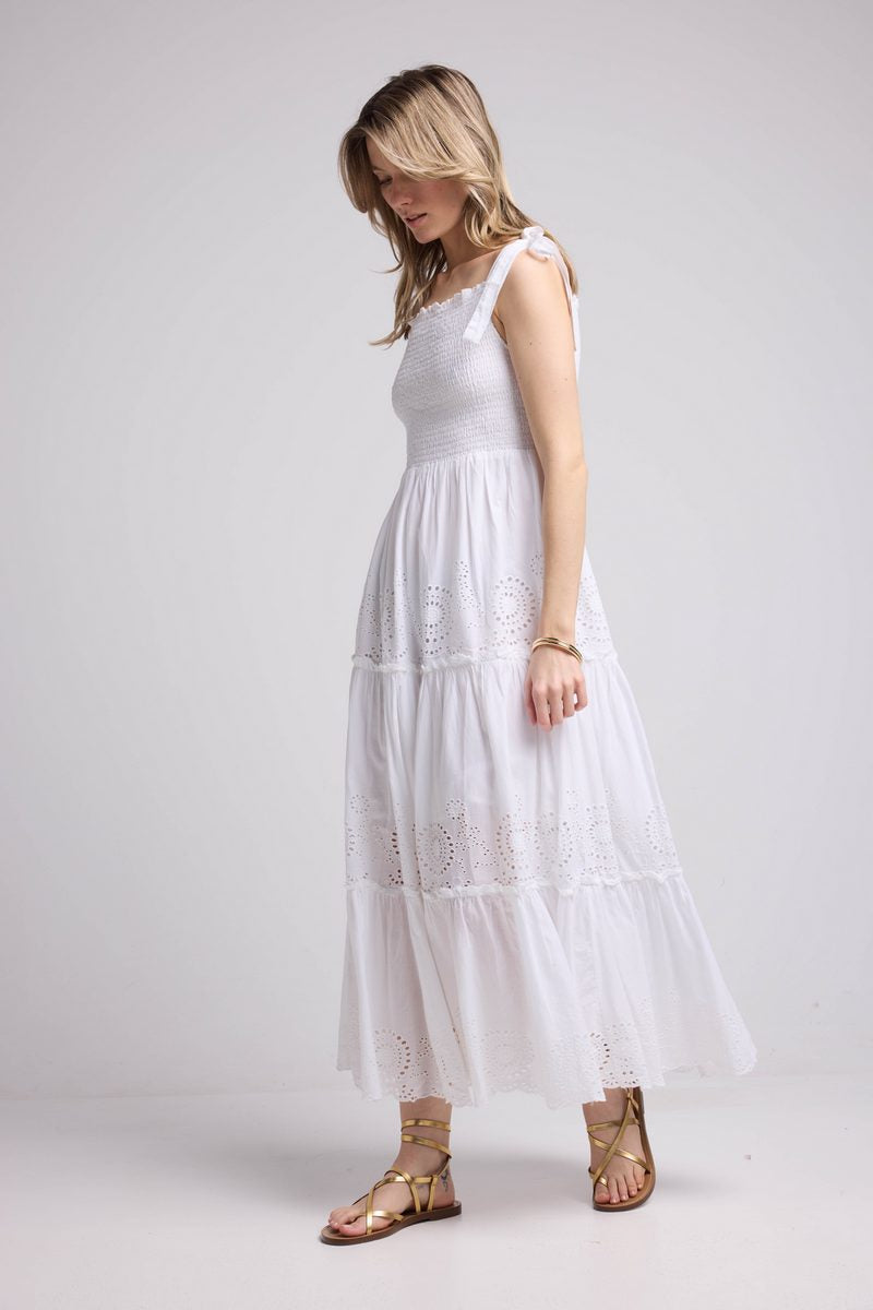 Robe Long Bretelles - Ecru