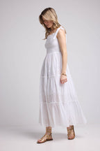 Robe Long Bretelles - Ecru