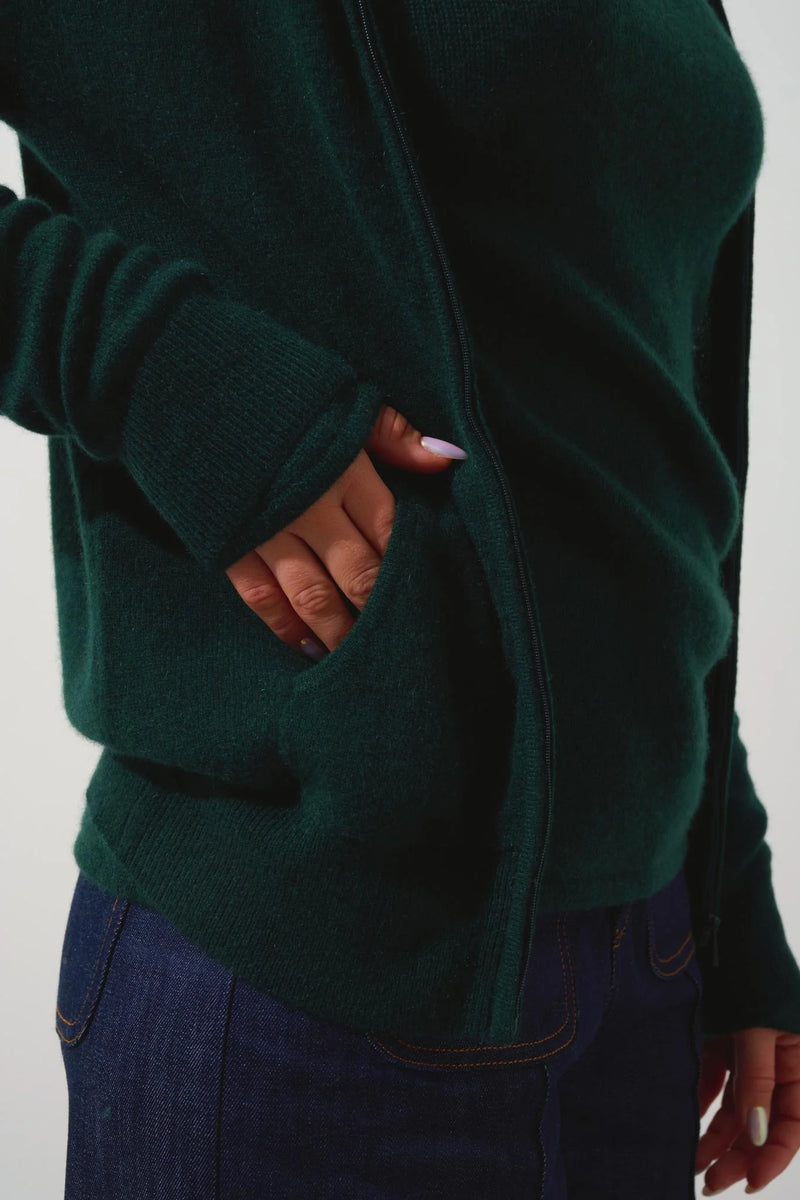 Gilet Zippé Capuche - Colombis - Cyprès