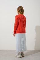 Gilet Zippé Capuche - Colombis - Orange Chiné