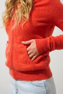 Gilet Zippé Capuche - Colombis - Orange Chiné