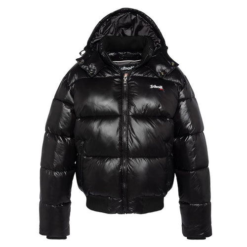 Schott - Doudoune À Capuche - Noir Foncé