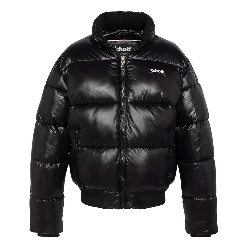 Schott - Doudoune À Capuche - Noir Foncé