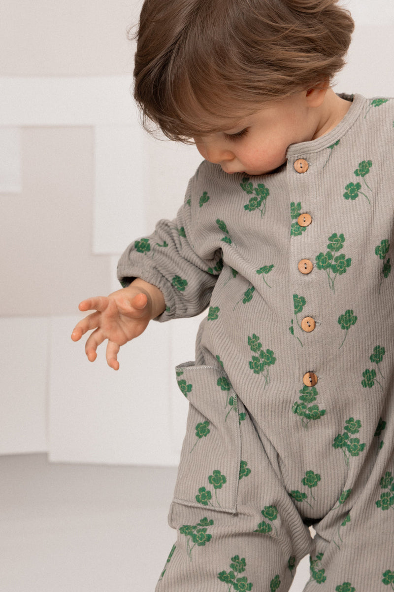 Combinaison Big Papi Corderoy Gris Trèfles
