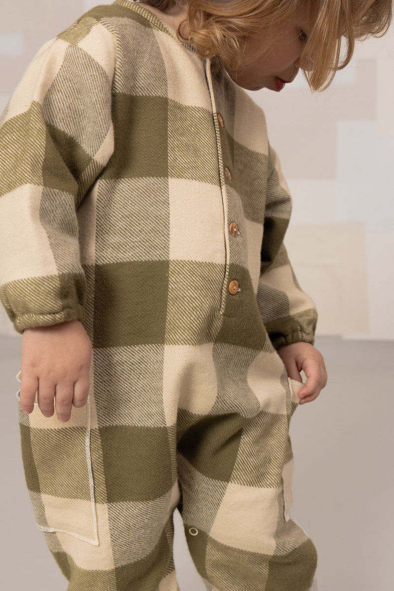 Combinaison Big Papi Flanelle Vichy Kaki