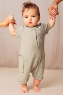 Mono corto de canalé Aimé Vert De Gris