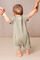 Mono corto de canalé Aimé Vert De Gris