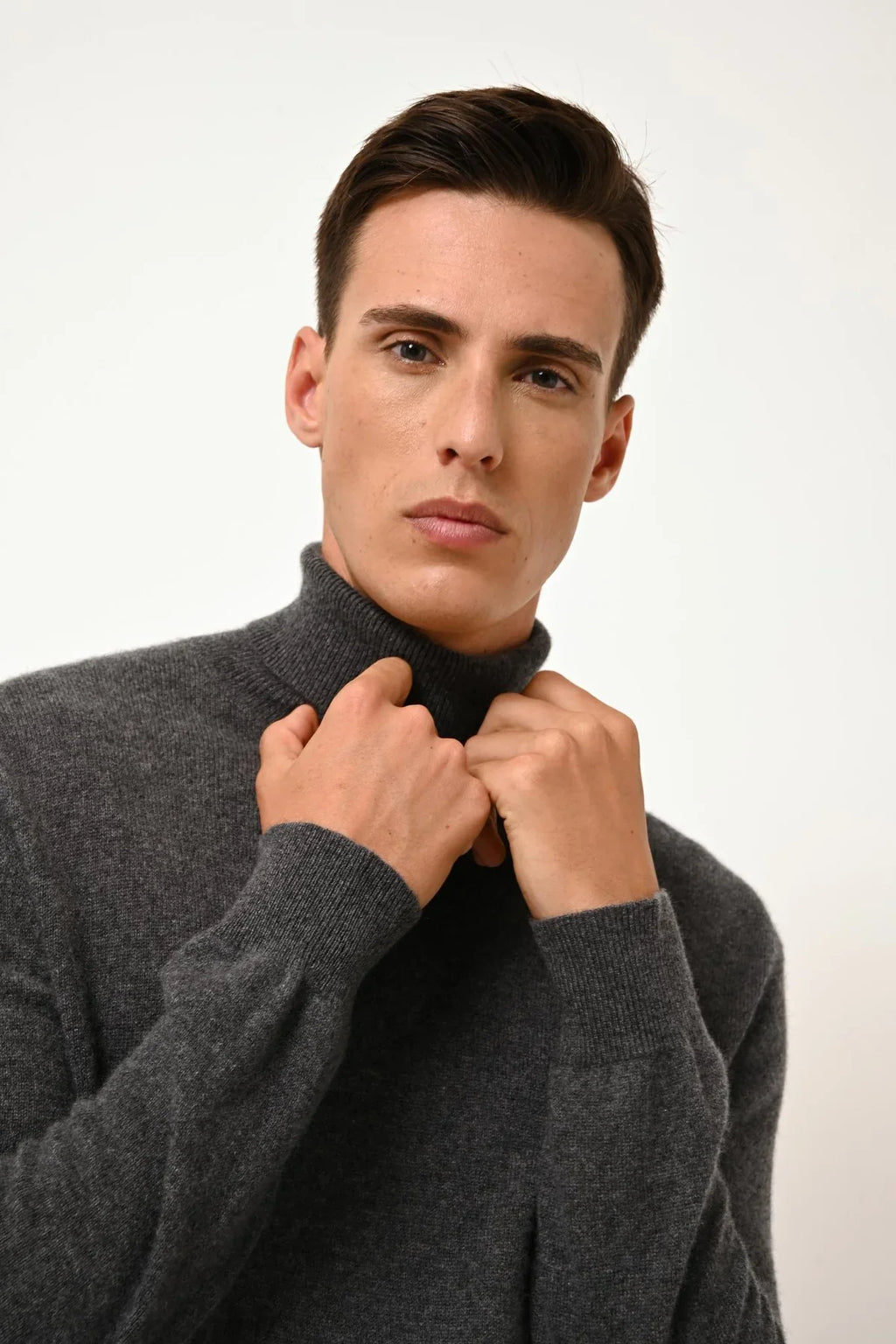 Roll-Neck Jumper - Connor - Heathered Anthracite