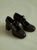 BABIES VERNIES NOIRES CONSTANCE PETITE MENDIGOTE
