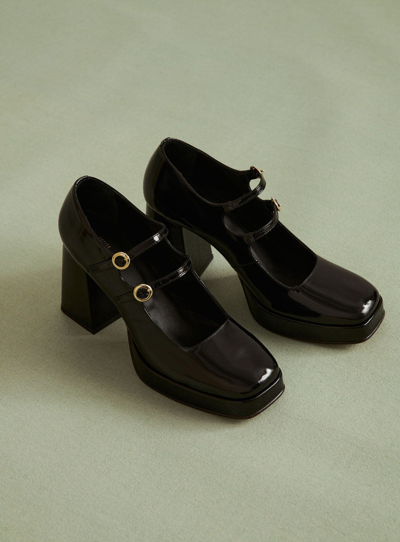 BABIES VERNIES NOIRES CONSTANCE PETITE MENDIGOTE