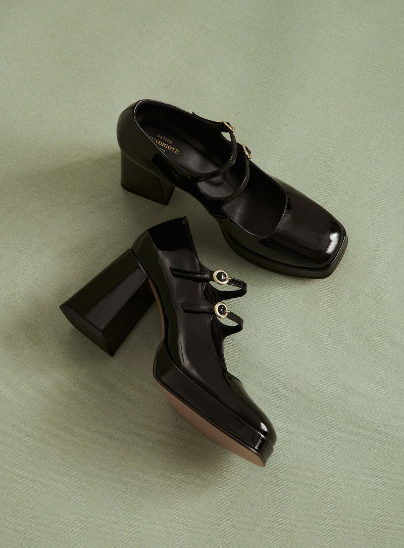 BABIES VERNIES NOIRES CONSTANCE PETITE MENDIGOTE