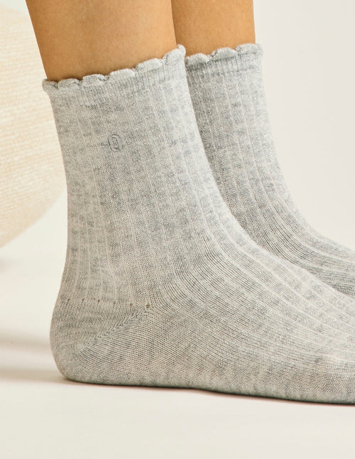 Pack De 3 Chaussettes - Côtelé Froufrou Noir Violet Argenté