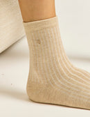 Pack De 3 Chaussettes - Côtelé Doré Marron Noir