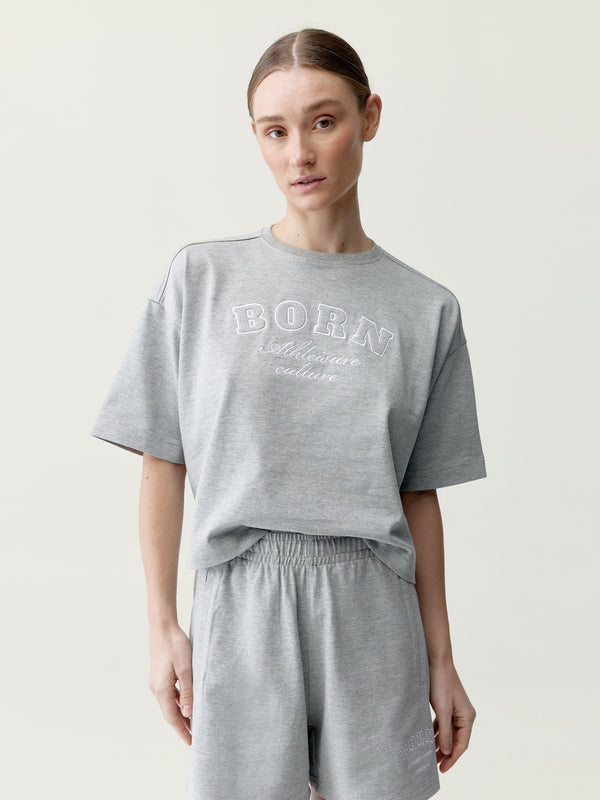 T-shirt corta - Grigio melange - Donna