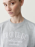 Kort T-shirt - Grijs gemêleerd - Dames