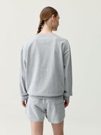 Kurzes Sweatshirt – Hellgrau Meliert – Damen