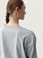 Kurzes Sweatshirt – Hellgrau Meliert – Damen