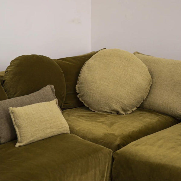 Housse de coussin en lin changeant