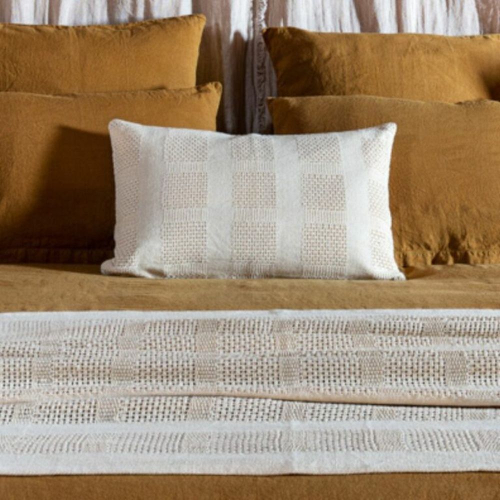 Housse De Coussin En Coton Crochetté - Beige